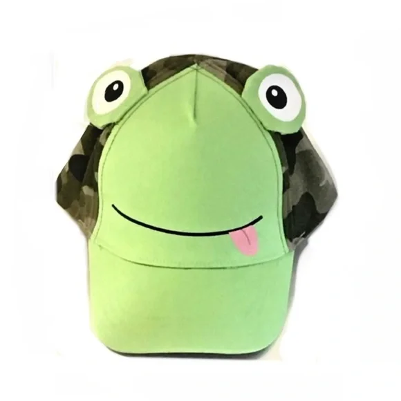 Accessories | Green Kids Camouflage Fun Frog Children Cap Hat | Poshmark